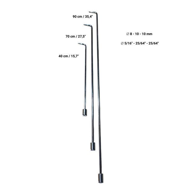 Miami Set - 3 Pieces 360° Rotatable Rods - Nickel Plating