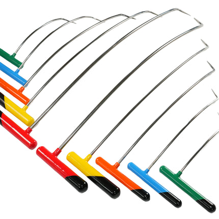10-Piece Stainless Steel Single Bend Curved PDR Rod Set (Sharp Tip)