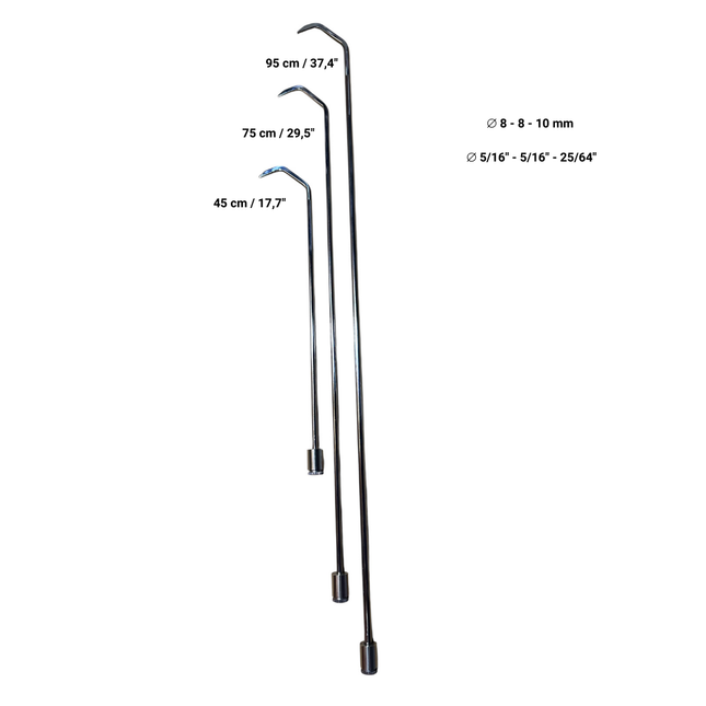 Texas Set - 3 Pieces 360° Rotatable Rods - Nickel Plating