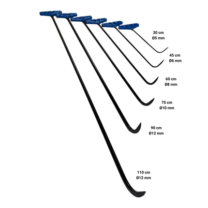 6-teiliges PDR-Stab-Set mit einfacher Biegung (spitze Spitze)