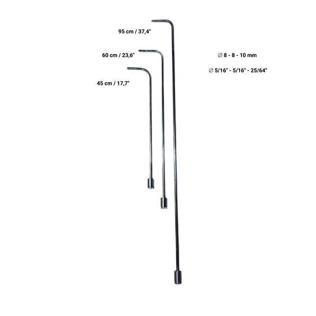 New Jersey Set - 3 Pieces 360° Rotatable Rods - Nickel Plating
