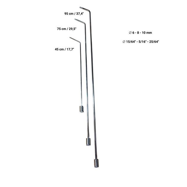 Wisconsin Set - 3 Pieces 360° Rotatable Rods - Nickel Plating