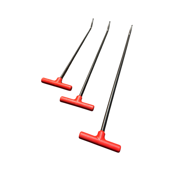3-Piece Single Bend T-Handle PDR Rod Set (Rounded Ball Tip)