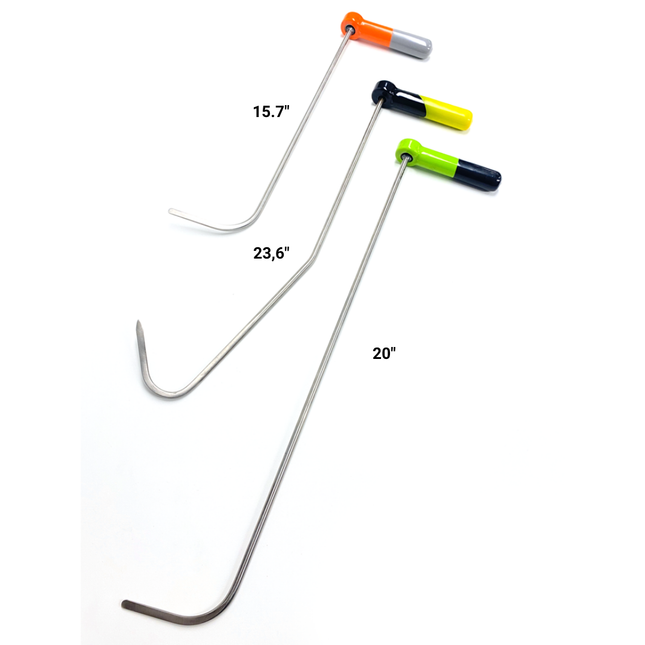 Nilüfer Set - 3 Piece 360 degree Adjustable Handle Spring Steel Rod Set - PDR Tools